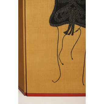 芹沢銈介 型染 ばんどり図屏風　Z626 