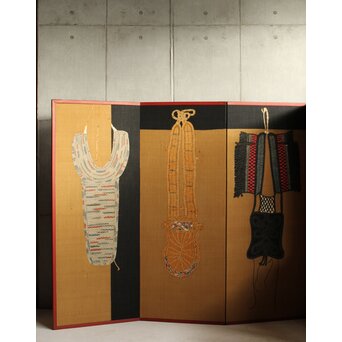 芹沢銈介 型染 ばんどり図屏風　Z626 