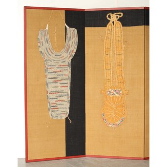 芹沢銈介 型染 ばんどり図屏風　Z626 