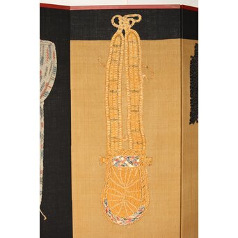 芹沢銈介 型染 ばんどり図屏風　Z626 