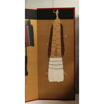 芹沢銈介 型染 ばんどり図屏風　Z626 