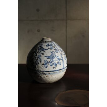 新開寛山 鳥と実 花瓶　P538 