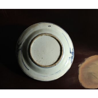 古染付 鹿図 染付七寸皿　P539 