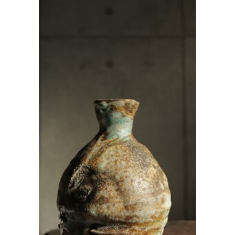 熊野九郎右衛門 熊志乃 汲古 徳利 共箱 おまけのぐい呑み付き　P540 