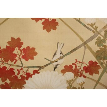 木村武山 花鳥画 絹本軸装　Z629 