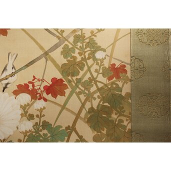 木村武山 花鳥画 絹本軸装　Z629 