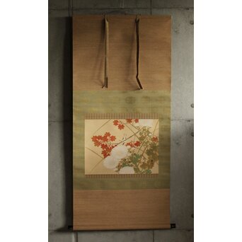 木村武山 花鳥画 絹本軸装　Z629 