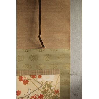 木村武山 花鳥画 絹本軸装　Z629 