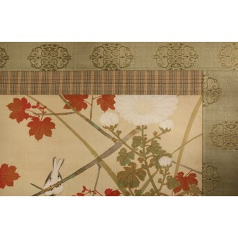 木村武山 花鳥画 絹本軸装　Z629 