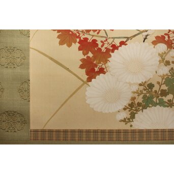 木村武山 花鳥画 絹本軸装　Z629 