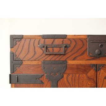 総欅 観音開 帳場箪笥　C412 