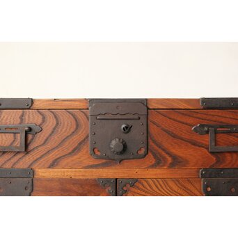 総欅 観音開 帳場箪笥　C412 