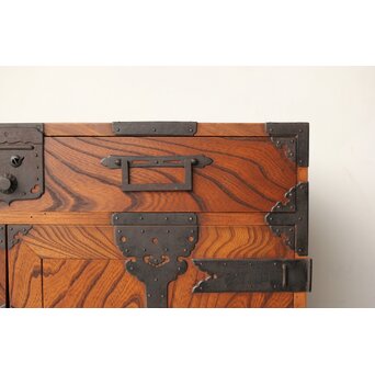 総欅 観音開 帳場箪笥　C412 