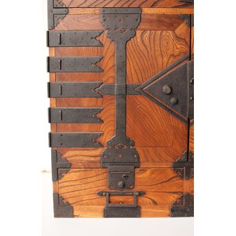 総欅 観音開 帳場箪笥　C412 