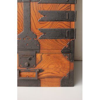 総欅 観音開 帳場箪笥　C412 