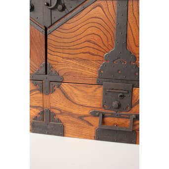 総欅 観音開 帳場箪笥　C412 