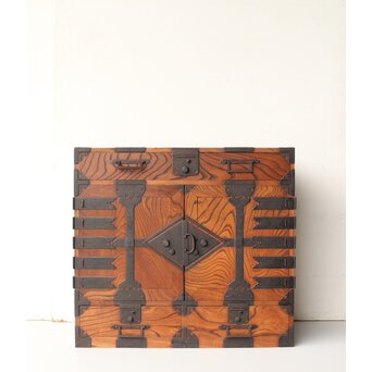 総欅 観音開 帳場箪笥　C412