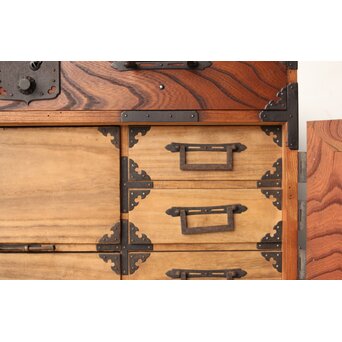 総欅 観音開 帳場箪笥　C412 