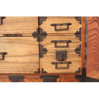 総欅 観音開 帳場箪笥　C412 