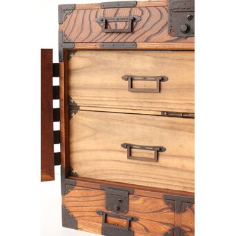 総欅 観音開 帳場箪笥　C412 