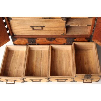 総欅 観音開 帳場箪笥　C412 