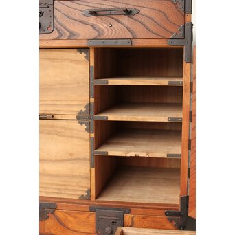 総欅 観音開 帳場箪笥　C412 