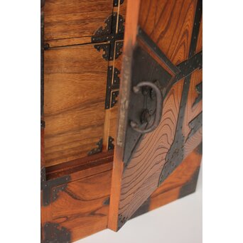 総欅 観音開 帳場箪笥　C412 