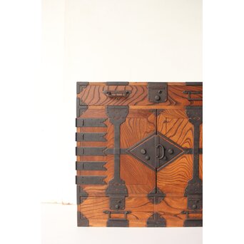 総欅 観音開 帳場箪笥　C412 