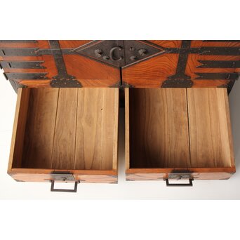 総欅 観音開 帳場箪笥　C412 