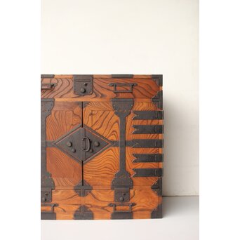 総欅 観音開 帳場箪笥　C412 