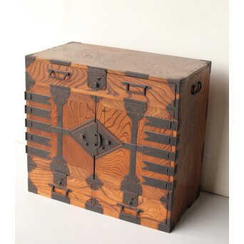 総欅 観音開 帳場箪笥　C412 