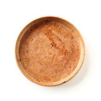 花梨か 瘤杢丸盆　X588