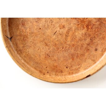 花梨か 瘤杢丸盆　X588 