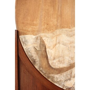 石川確治 木彫彩色【天女】円形レリーフ　X590 