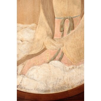 石川確治 木彫彩色【天女】円形レリーフ　X590 