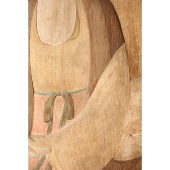 石川確治 木彫彩色【天女】円形レリーフ　X590 