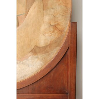 石川確治 木彫彩色【天女】円形レリーフ　X590 