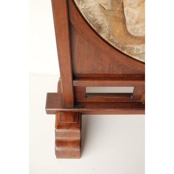 石川確治 木彫彩色【天女】円形レリーフ　X590 