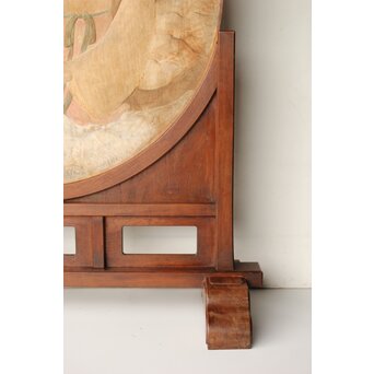 石川確治 木彫彩色【天女】円形レリーフ　X590 