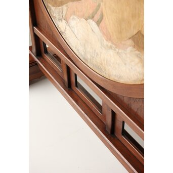 石川確治 木彫彩色【天女】円形レリーフ　X590 