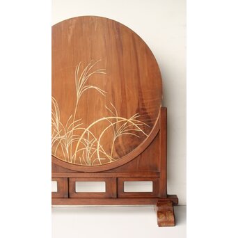 石川確治 木彫彩色【天女】円形レリーフ　X590 