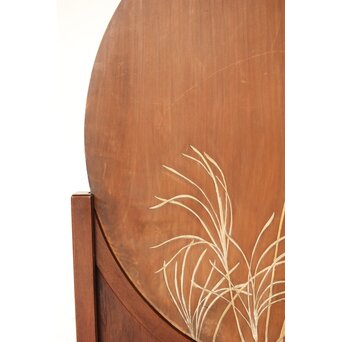 石川確治 木彫彩色【天女】円形レリーフ　X590 