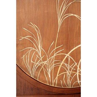 石川確治 木彫彩色【天女】円形レリーフ　X590 