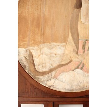 石川確治 木彫彩色【天女】円形レリーフ　X590 