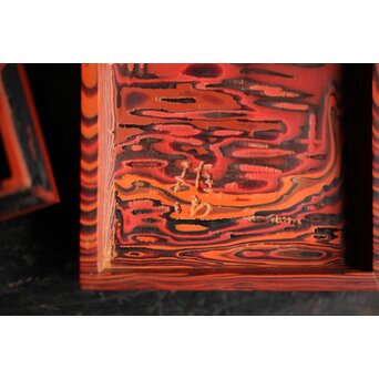 石川確治 堆漆彫漆【胡蝶】香合　Q379 