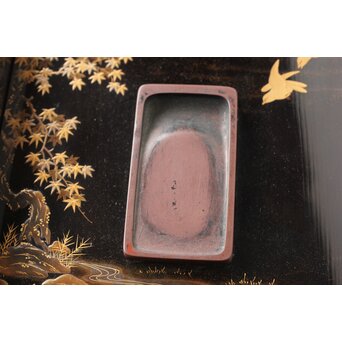 寛哉作 春日鹿曼荼羅蒔絵 硯箱　Q380 