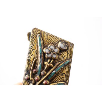 秋草鹿蒔絵 硯箱　Q381 