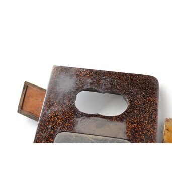 秋草鹿蒔絵 硯箱　Q381 