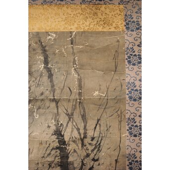 倣 高其佩 柳下牧牛 紙本掛軸　Z632 