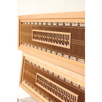 桐紋組子 中型欄間 2枚1組　R0477 